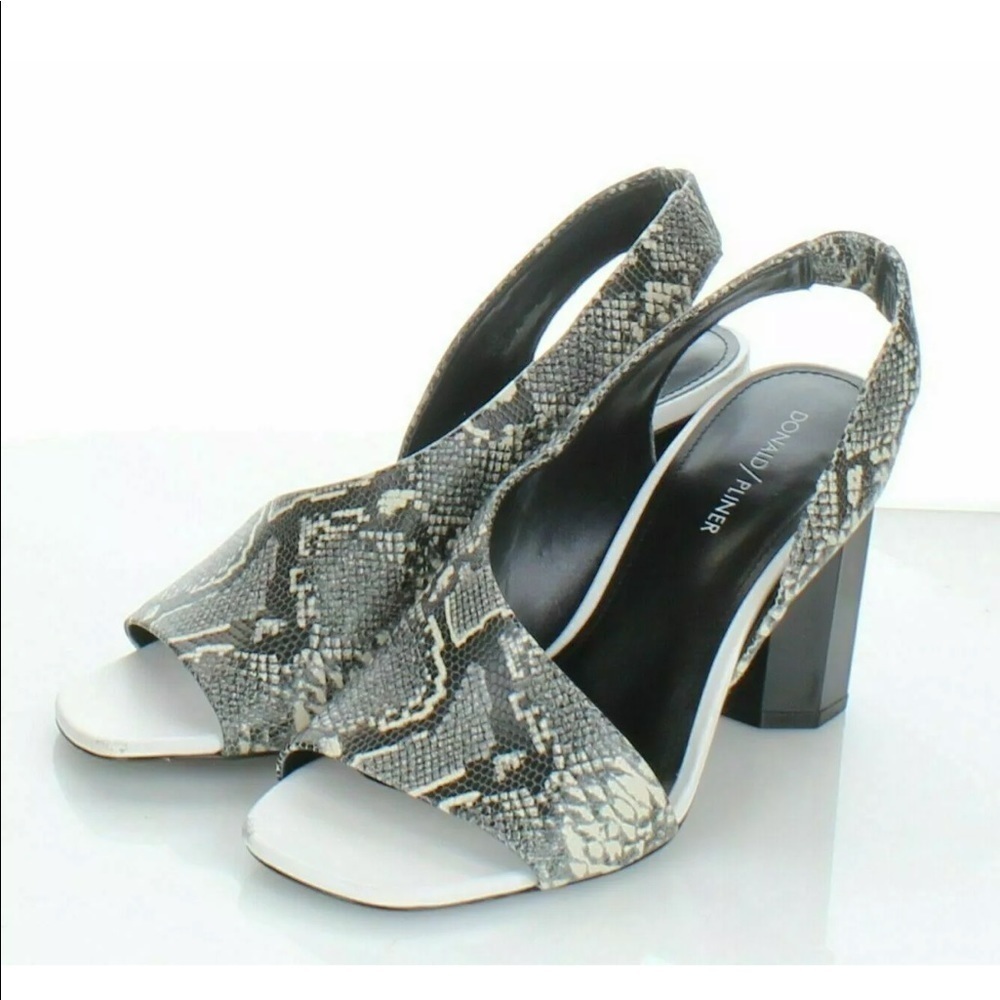 Donald Pliner Snake print block heels
